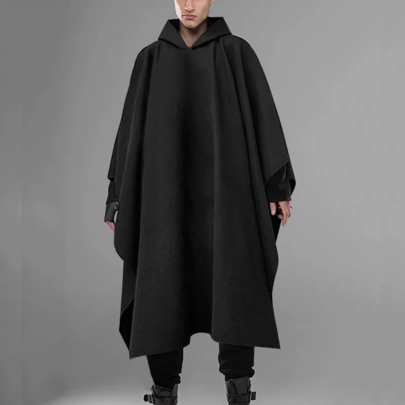 Stylish Men Cloak Coats Hooded Cape