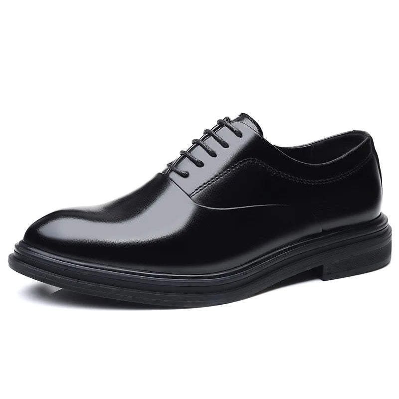 Men's Dress Shoes Lace-up PU Pointed Toe Business Leather Shoe