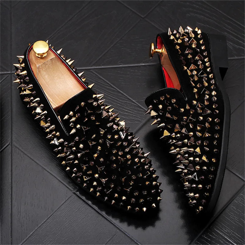 Studded Men's Moccasin Loafer Dress Shoe