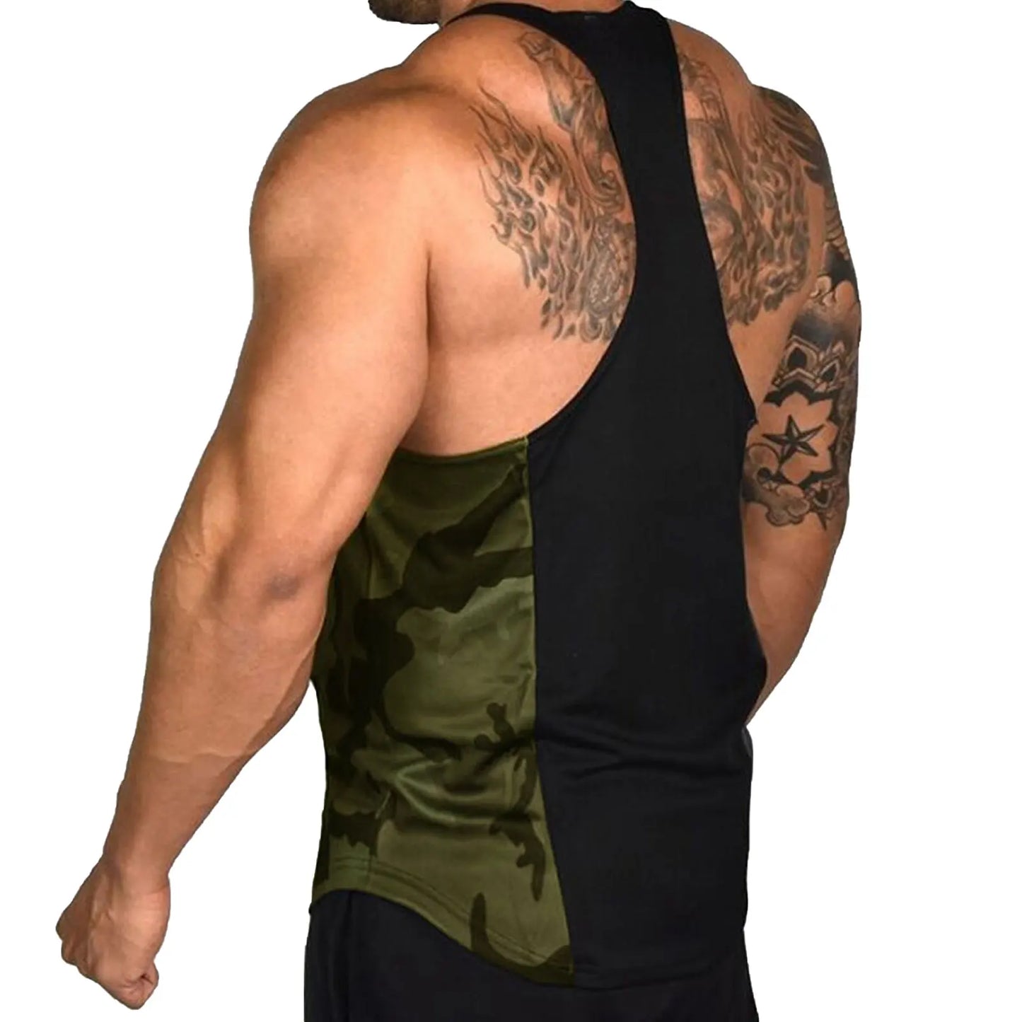 Gym Mens Bodybuilding Camo Sleeveless Single Tank Top