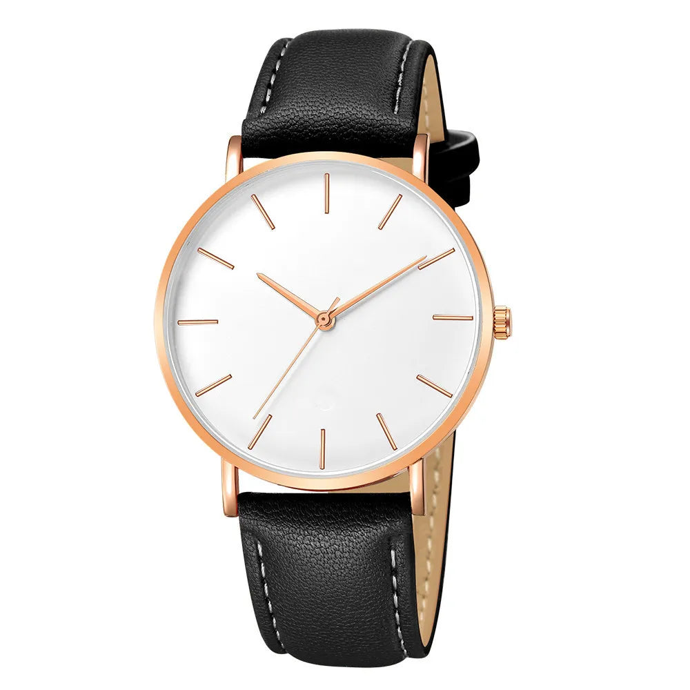 Luxury Men's Watch Leather Gold