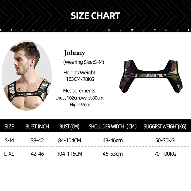 JOCKMAIL Men Halter Neck Elastic Body Chest Harness