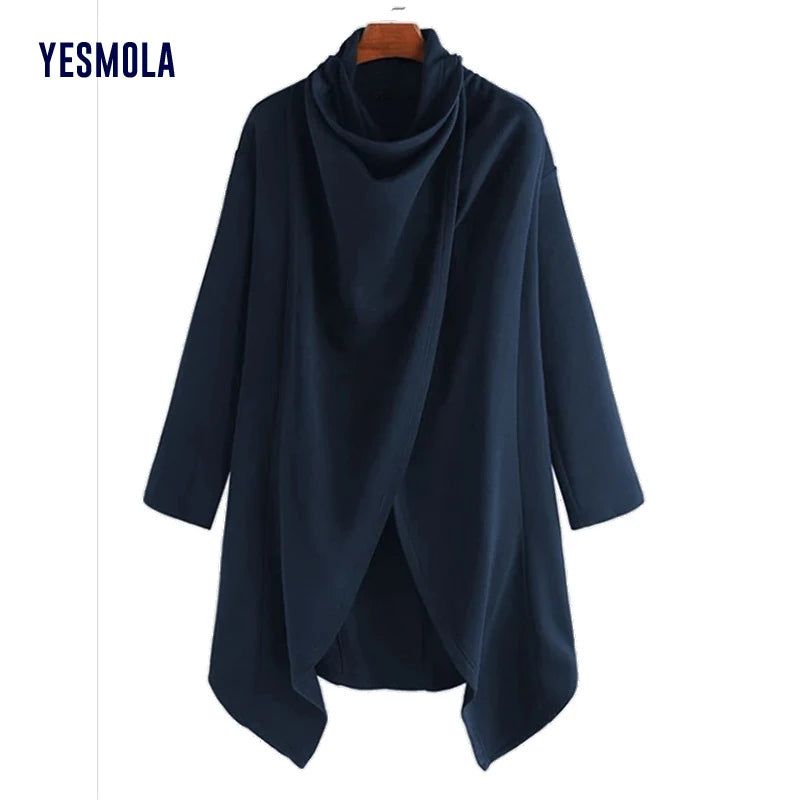 YESMOLA Men Coat Irregular Cloak Jacket