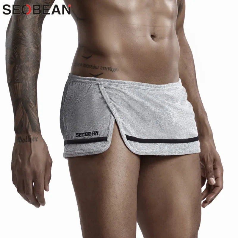 Sleepwear Men Pajamas Bottoms Sexy Men's Side Split Pajamas Short