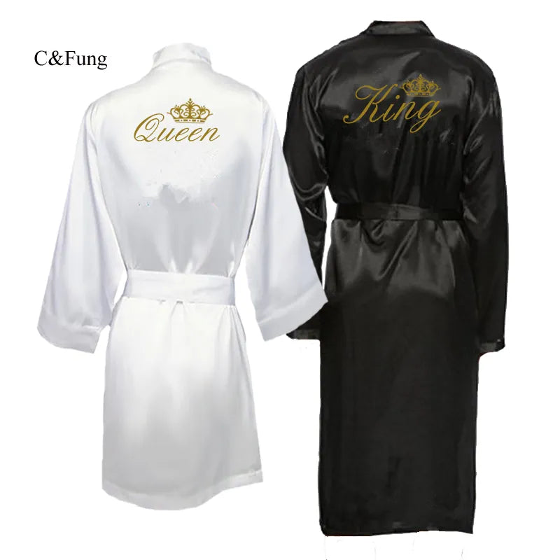 C&Fung new arrival King and Queen Bath Robes Couple kimono pajamas