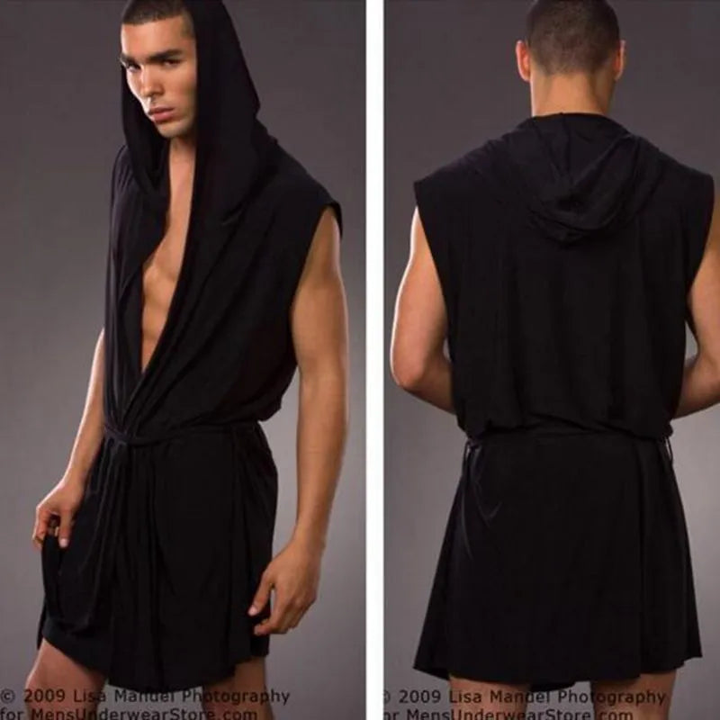 Men's robes comfortable casual bathrobe