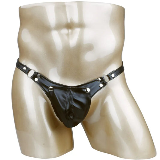 iiniim Sexy Mens Faux Leather Lingerie