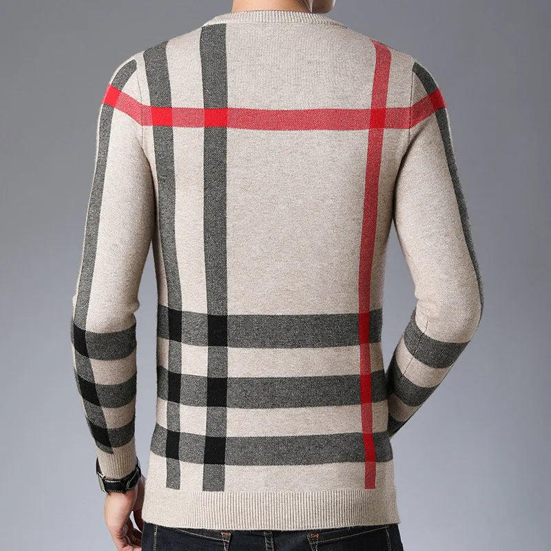 Men Plaid Leisure Sweater