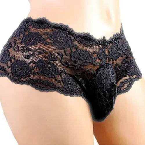 Men Sexy Lace Boy Short Underwear