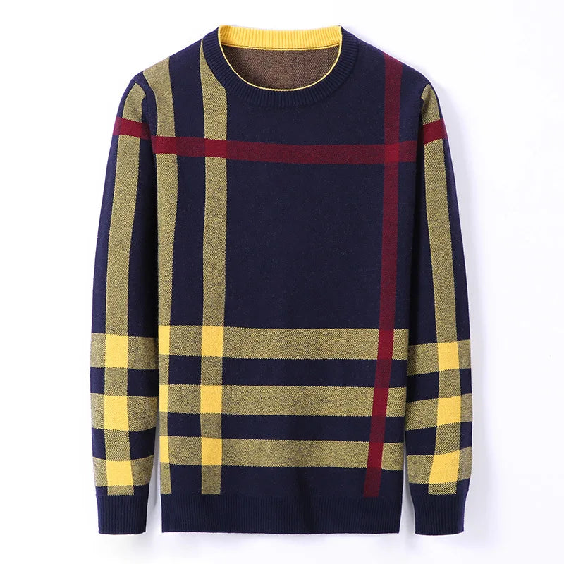 Men Plaid Leisure Sweater