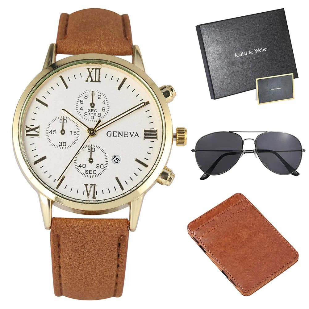 Keller & Weber Men's Gift Set with Box Quartz Watch