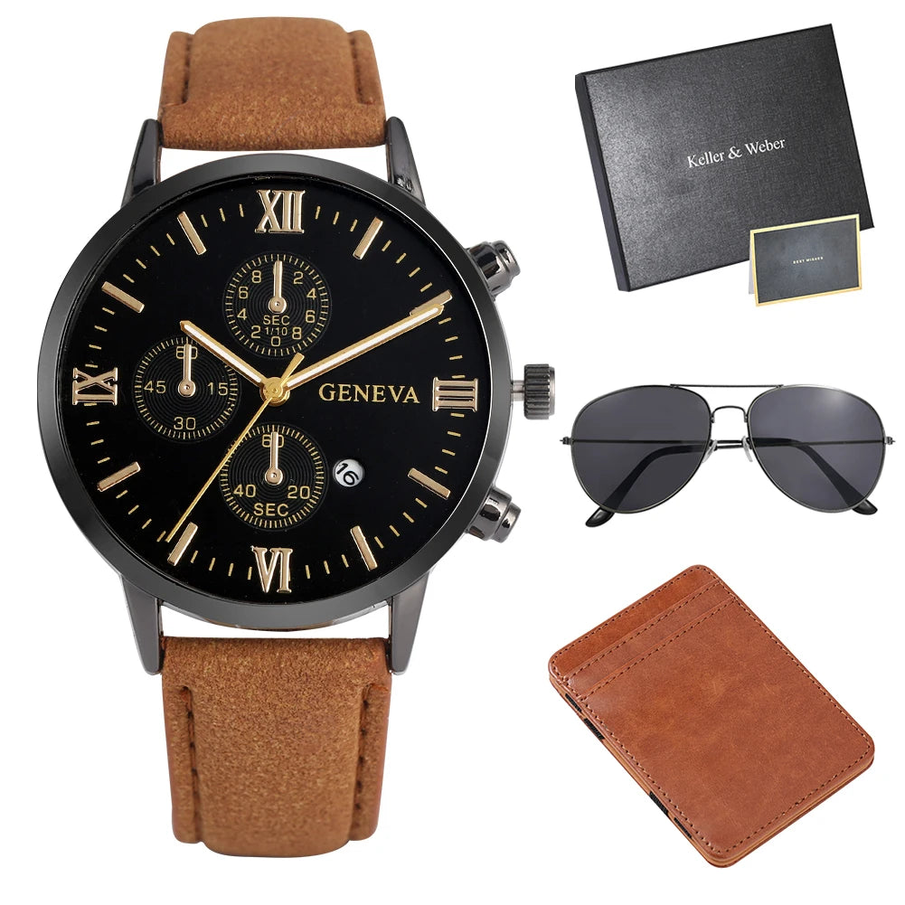 Keller & Weber Men's Gift Set with Box Quartz Watch