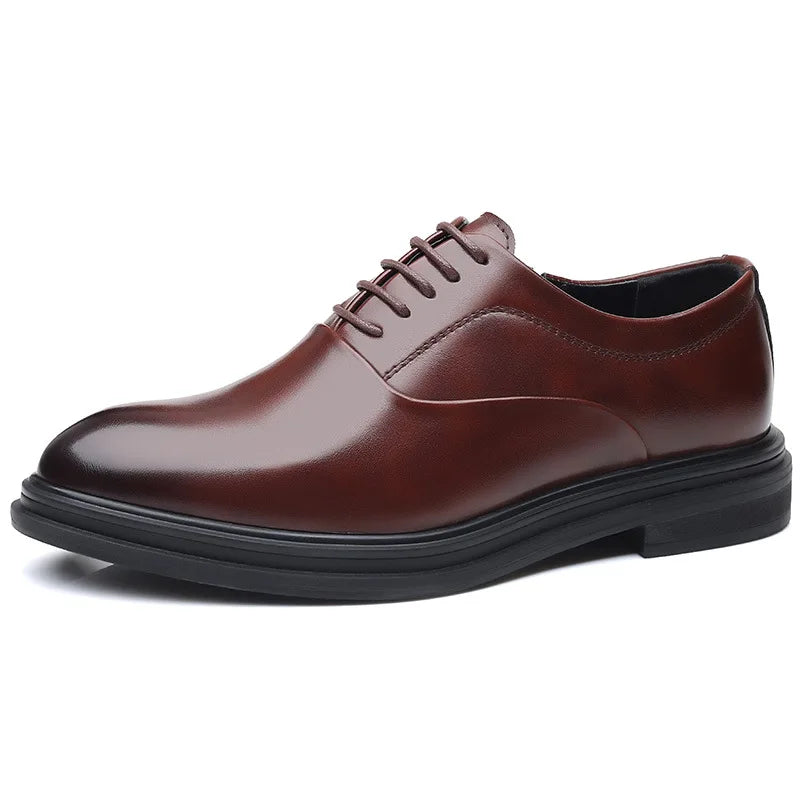 Men's Dress Shoes Lace-up PU Pointed Toe Business Leather Shoe