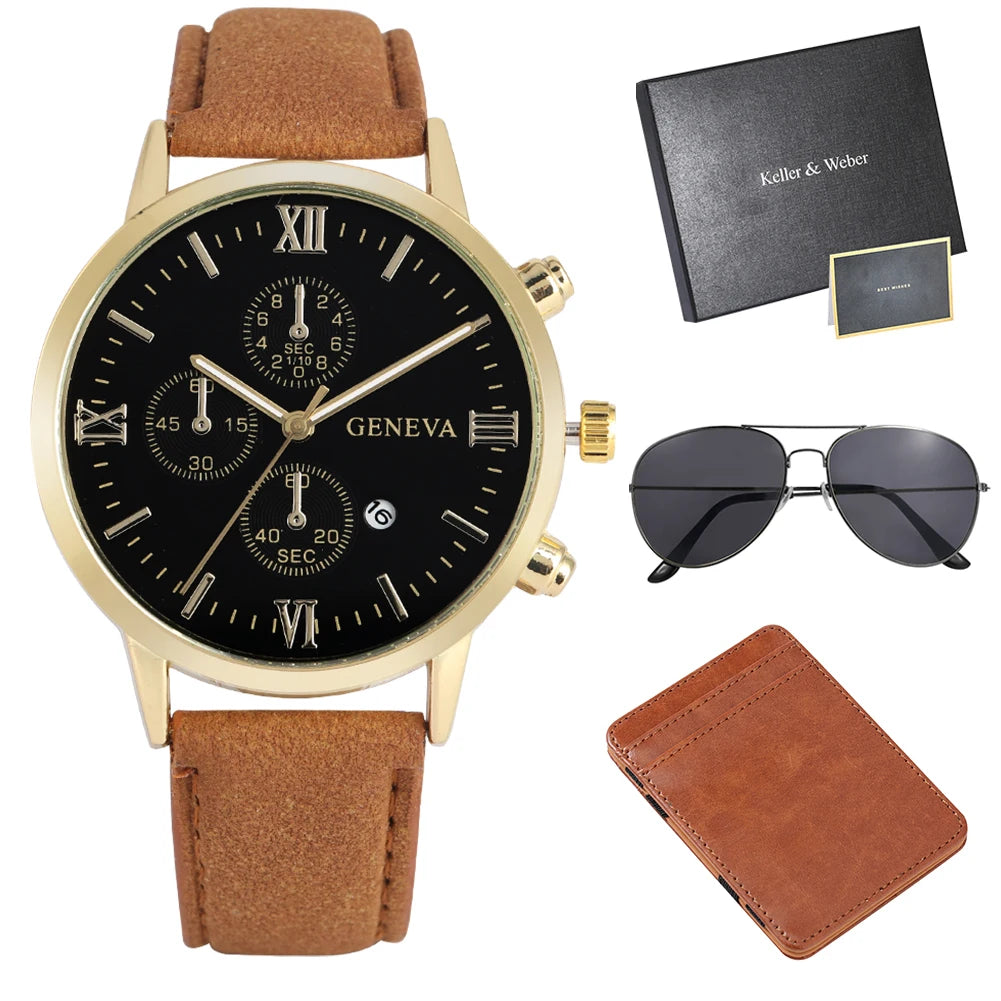 Keller & Weber Men's Gift Set with Box Quartz Watch