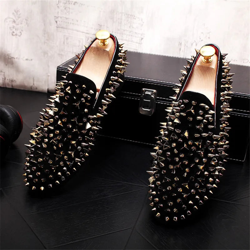 Studded Men's Moccasin Loafer Dress Shoe