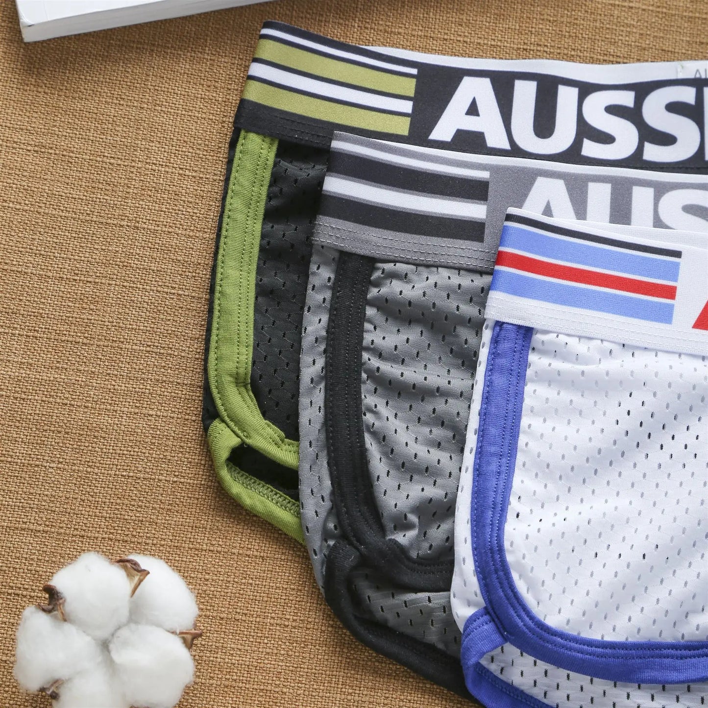 Aussiebum men's boxers pure cotton mesh fashionable youth underwear student underpants