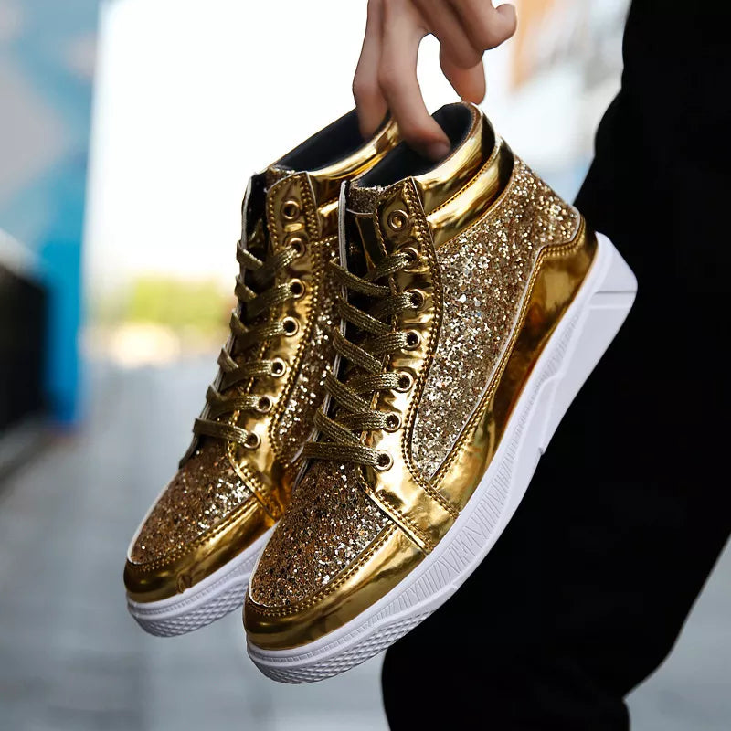 Men's  High Top Glitter Sneakers