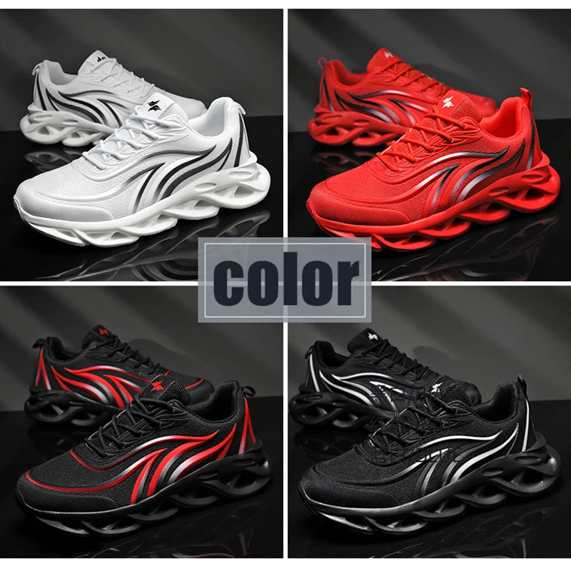 Men's Flame Printed Sports Shoes High-quality Mesh Weave Comfortable Running Shoe