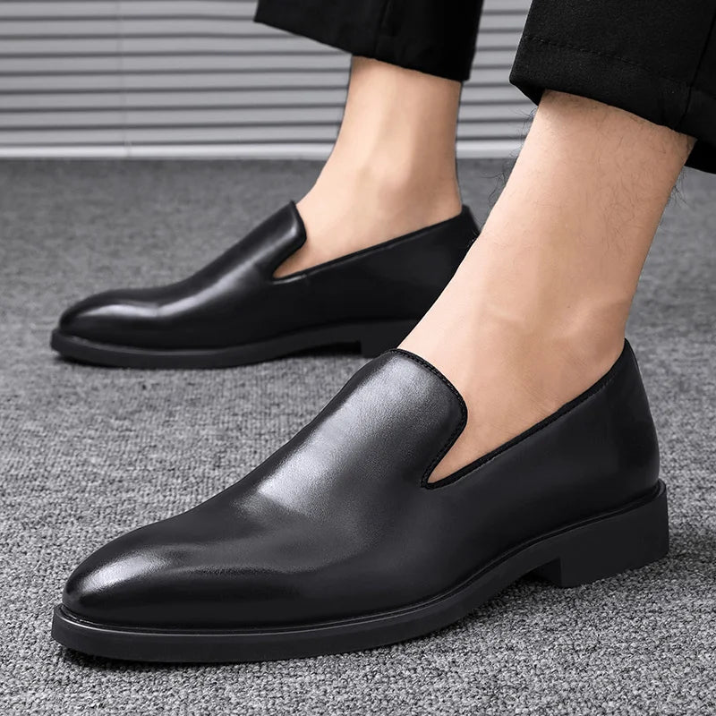 Classic PU Red Bottom Loafer Dress Shoe