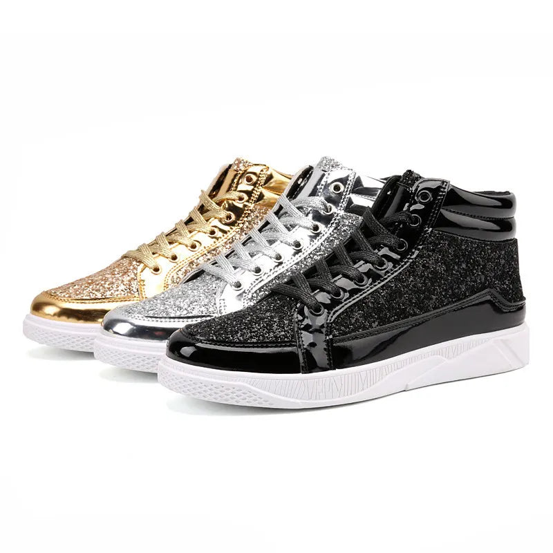 Men's  High Top Glitter Sneakers