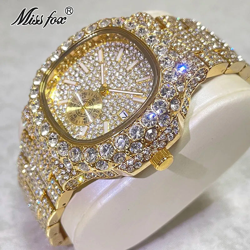 Hip Hop Brand MISSFOX Fashion Iced Out Watch