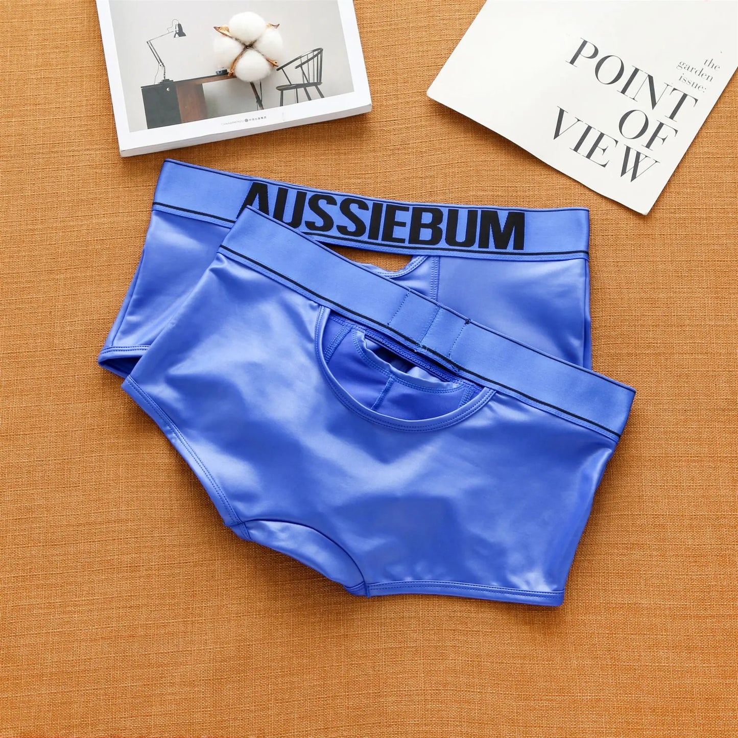 Aussiebum men's faux leather peekaboo underwear