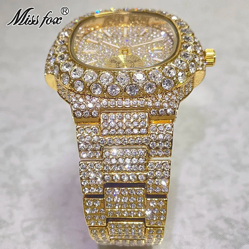 Hip Hop Brand MISSFOX Fashion Iced Out Watch