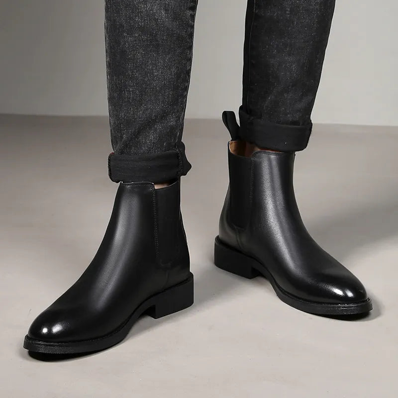 Classic Chelsea Boots Leather Men Shoe