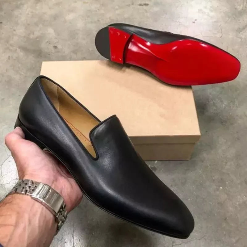 Classic PU Red Bottom Loafer Dress Shoe