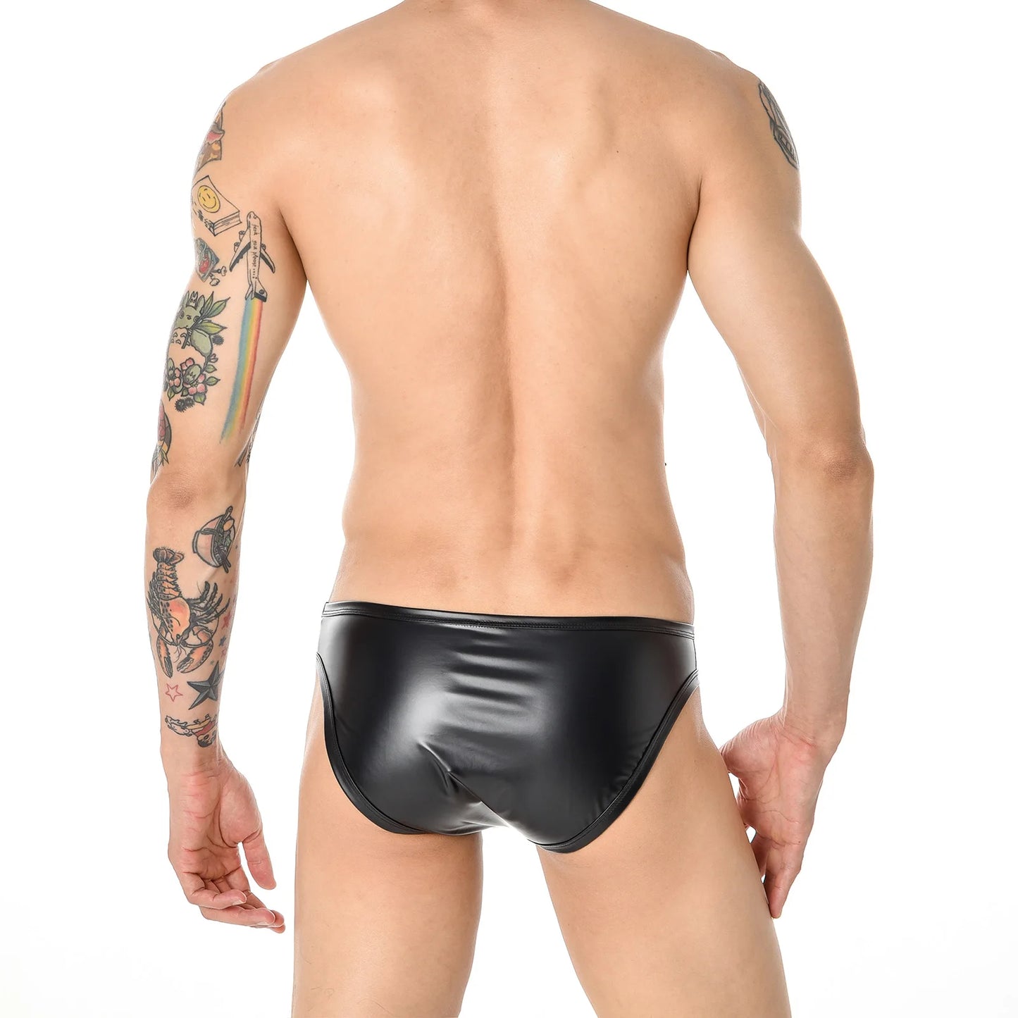 CLEVER-MENMODE Pouch Sexy Pu Faux Leather Brief