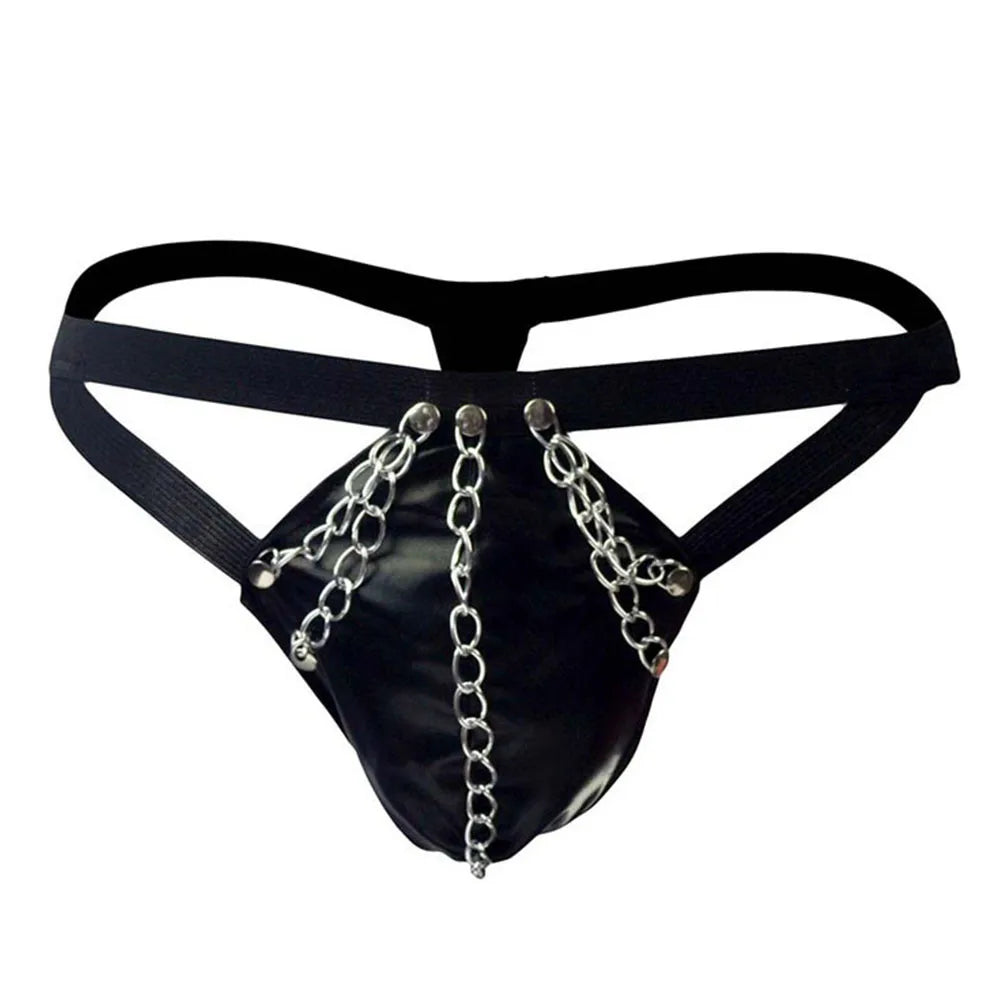 Mens Patent & Chains G Lingerie