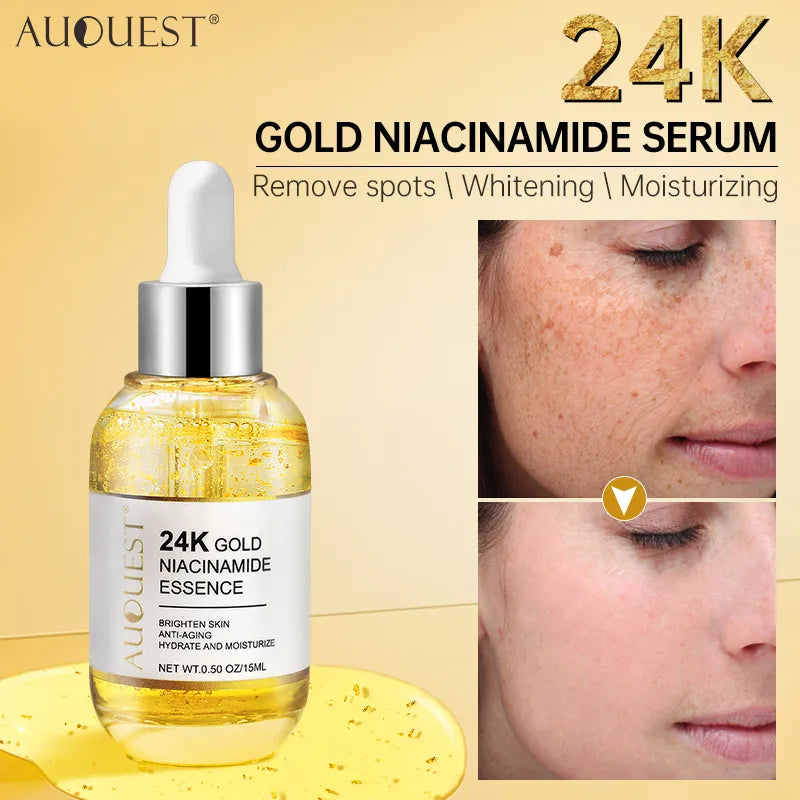 AUQUEST 24k Gold Face Serum Cosmetic Facial Essence