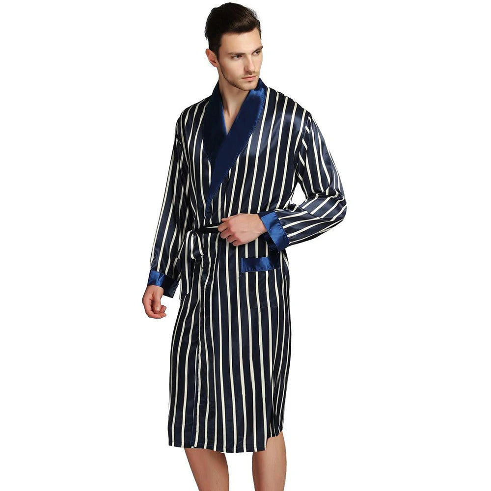 Mens Silk Satin Pajamas Pajama Pyjamas PJS Sleepwear Robe