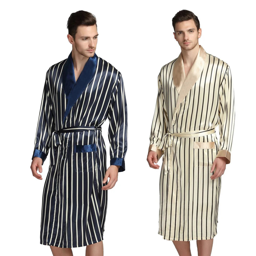 Mens Silk Satin Pajamas Pajama Pyjamas PJS Sleepwear Robe