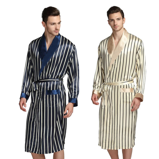 Mens Silk Satin Pajamas Pajama Pyjamas PJS Sleepwear Robe