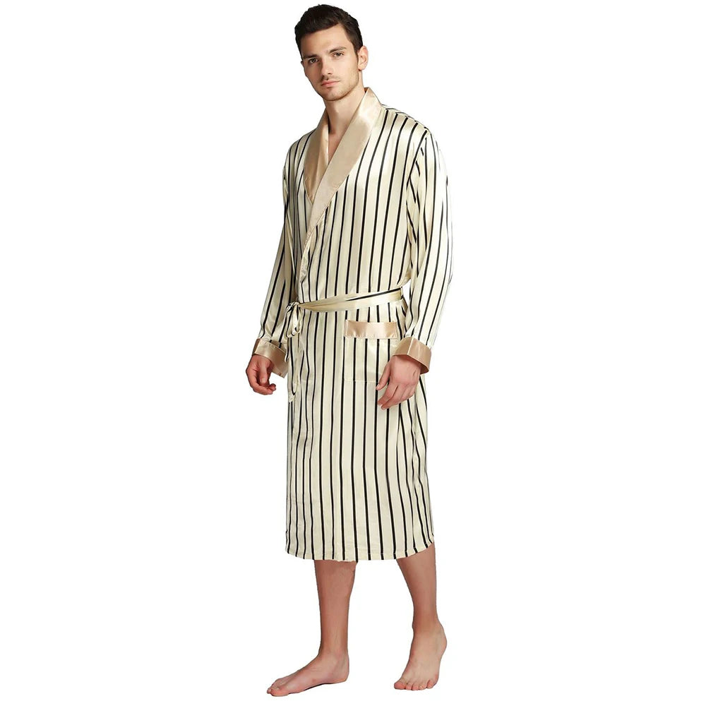 Mens Silk Satin Pajamas Pajama Pyjamas PJS Sleepwear Robe