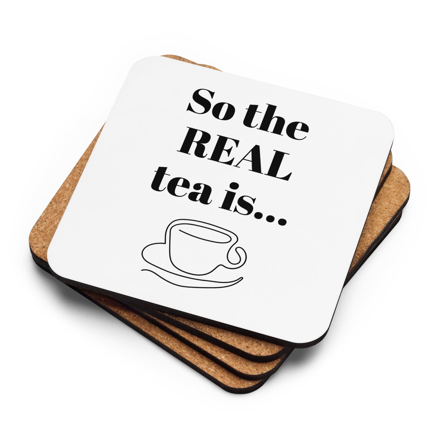 Real Tea Cork-back coaster