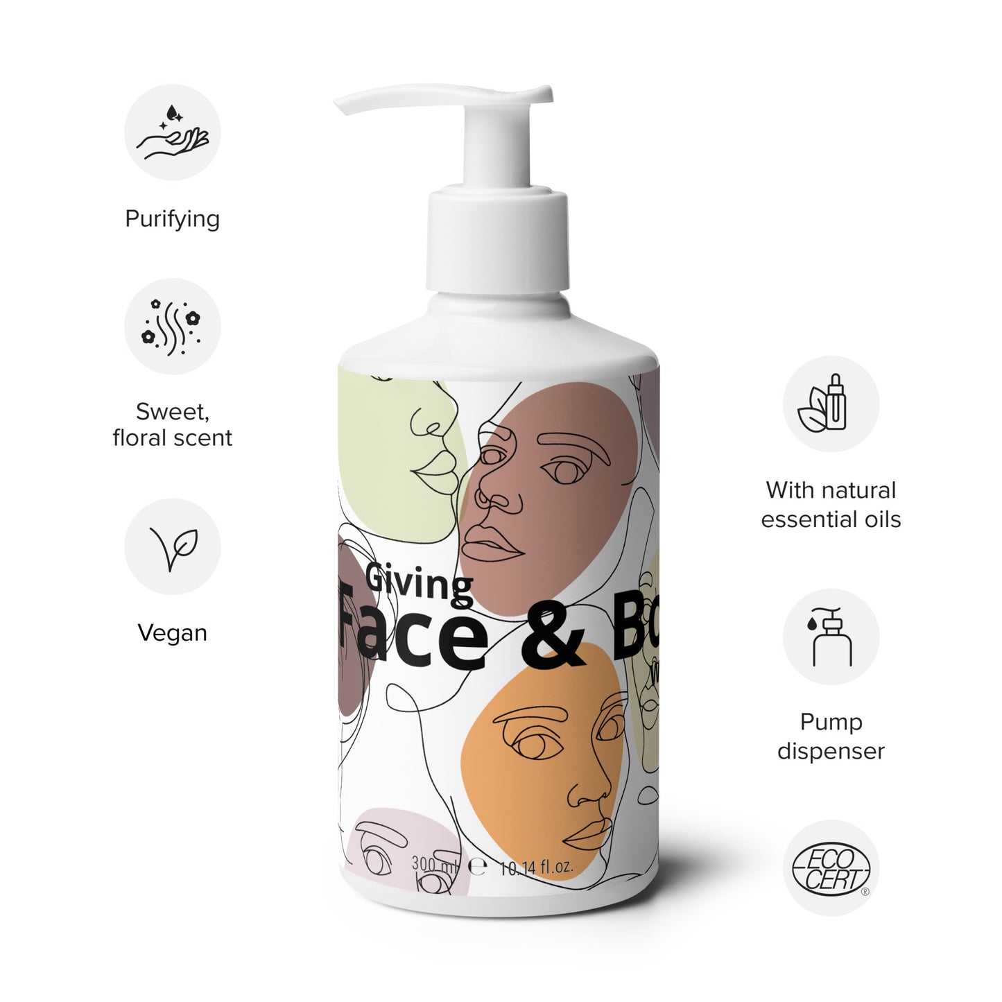 Giving face & body wash