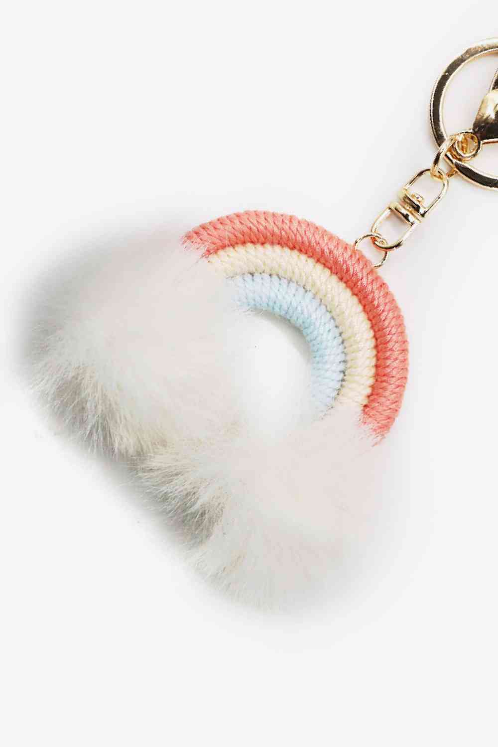 Assorted 4-Pack Rainbow Pom Pom Keychain