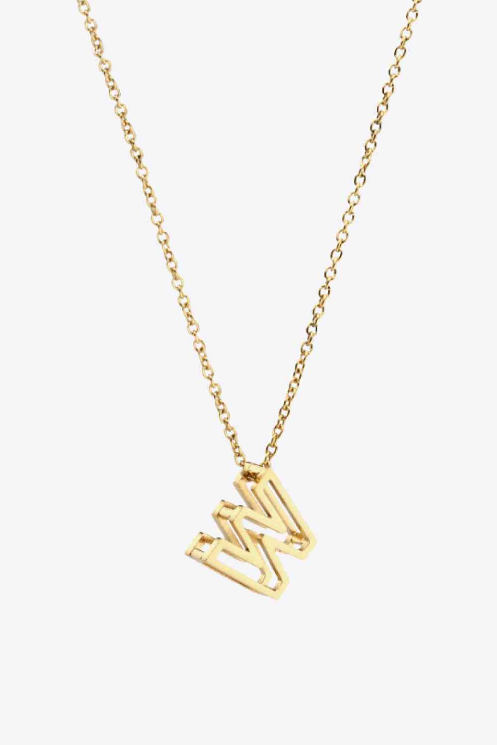 U to Z Letter Pendant Necklace