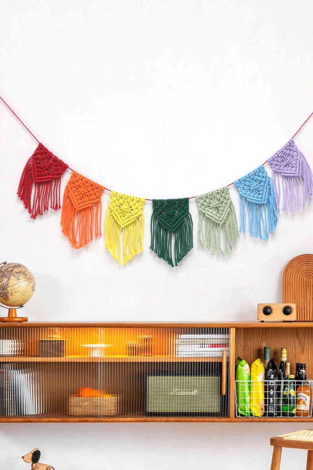 Rainbow Macrame Banner