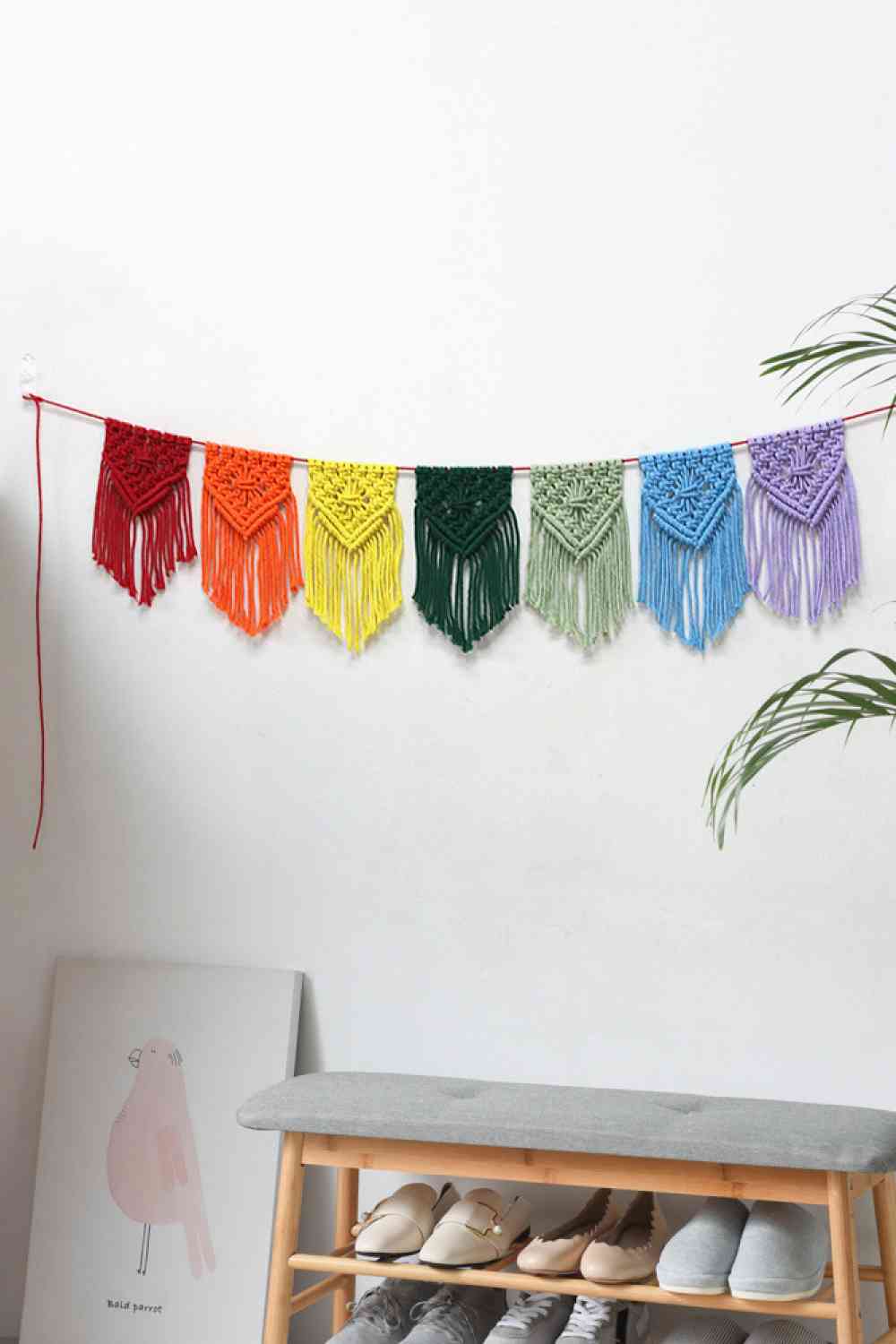 Rainbow Macrame Banner