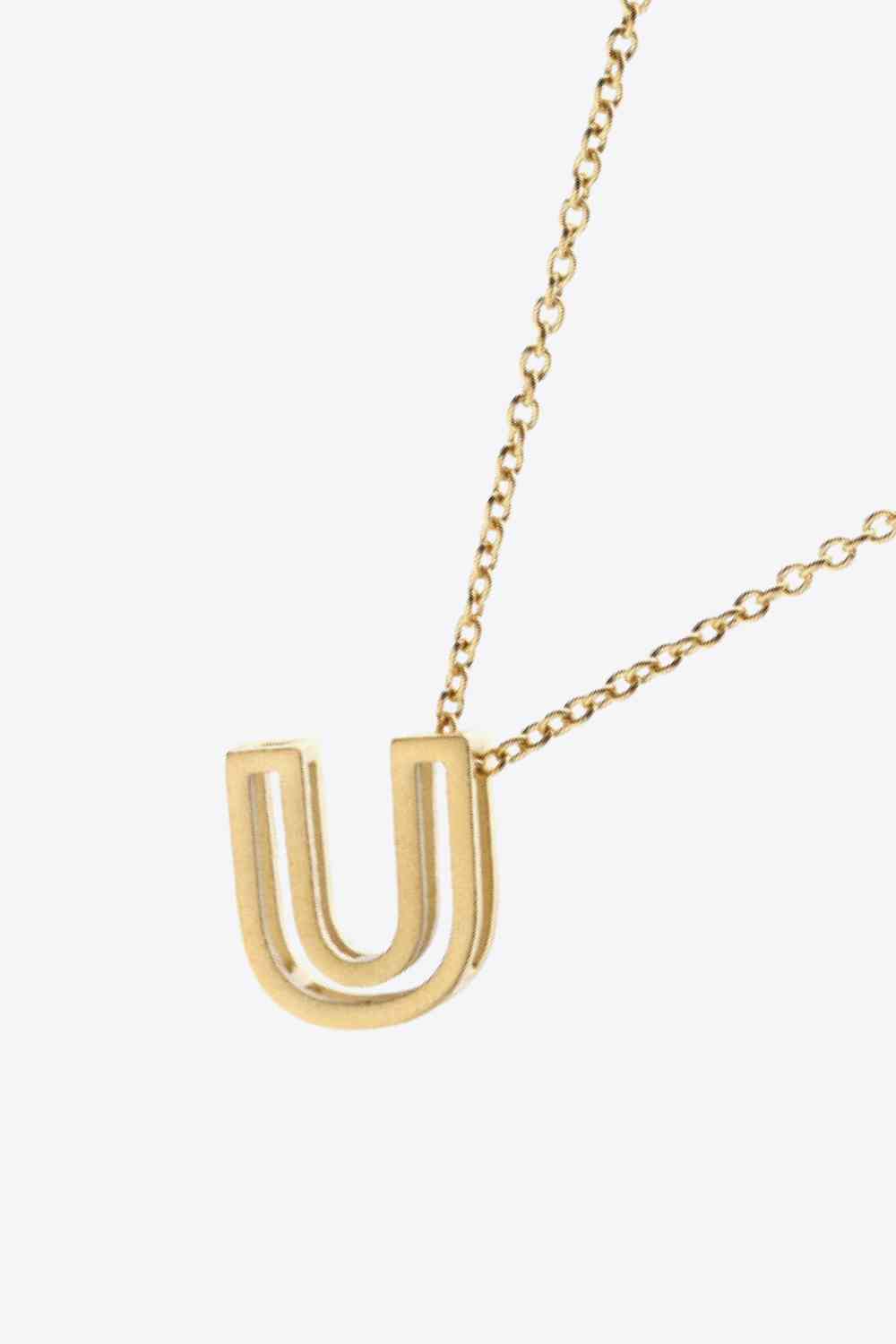 U to Z Letter Pendant Necklace