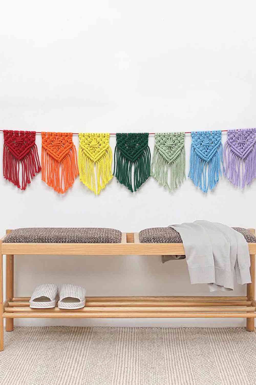 Rainbow Macrame Banner