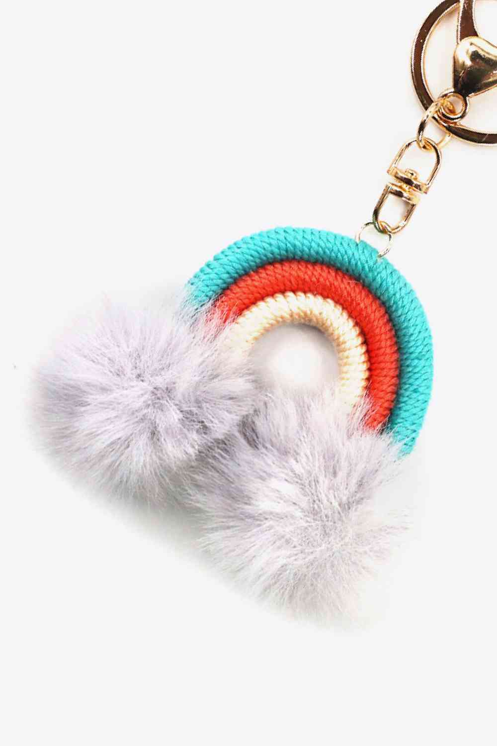 Assorted 4-Pack Rainbow Pom Pom Keychain