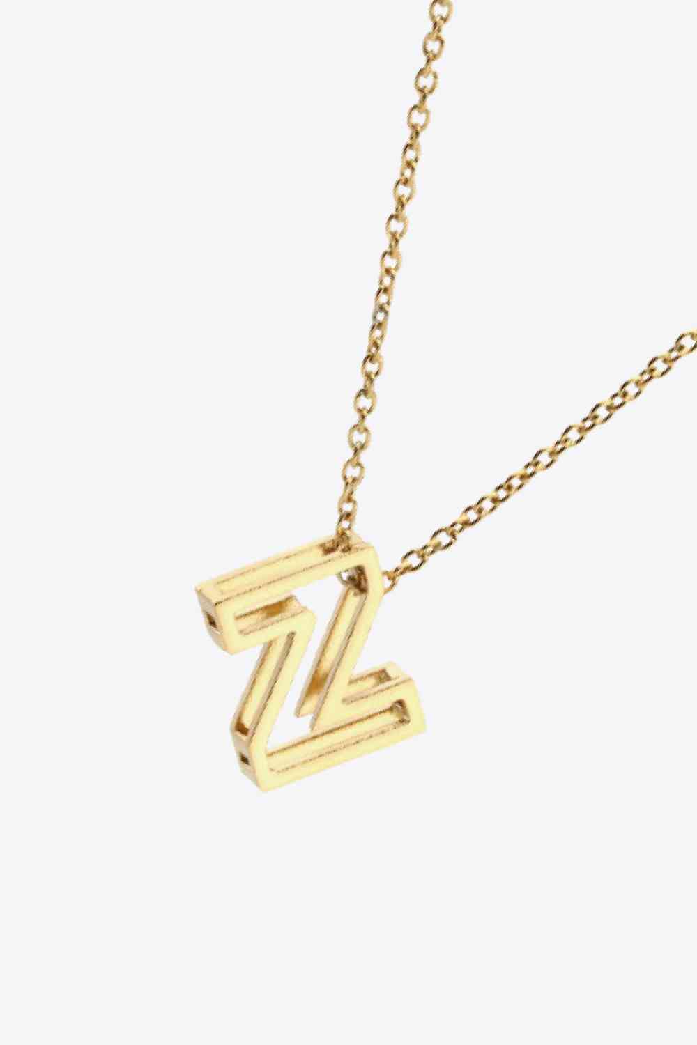 U to Z Letter Pendant Necklace