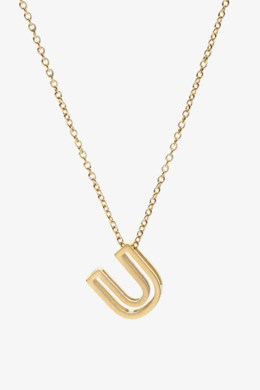 U to Z Letter Pendant Necklace