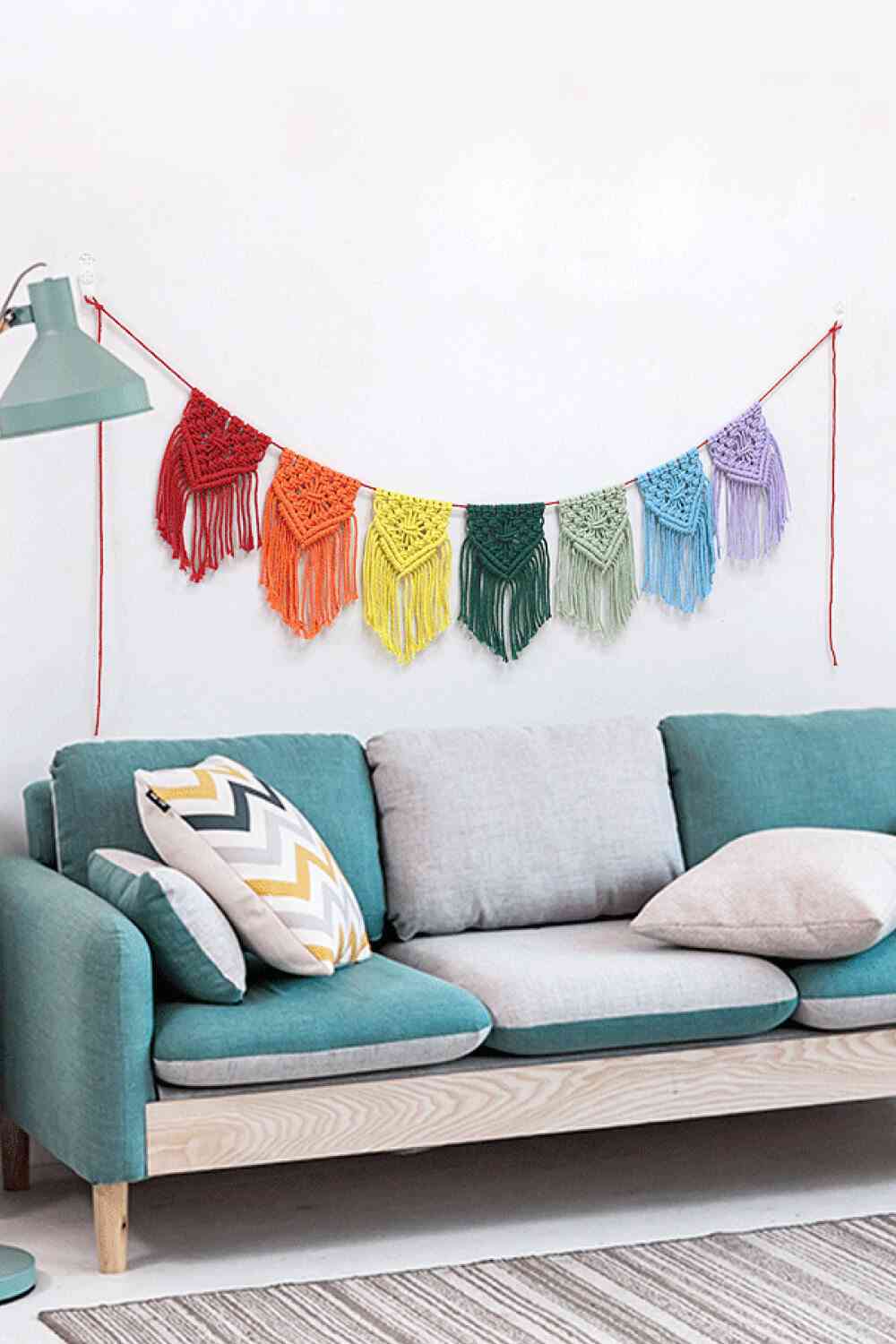 Rainbow Macrame Banner