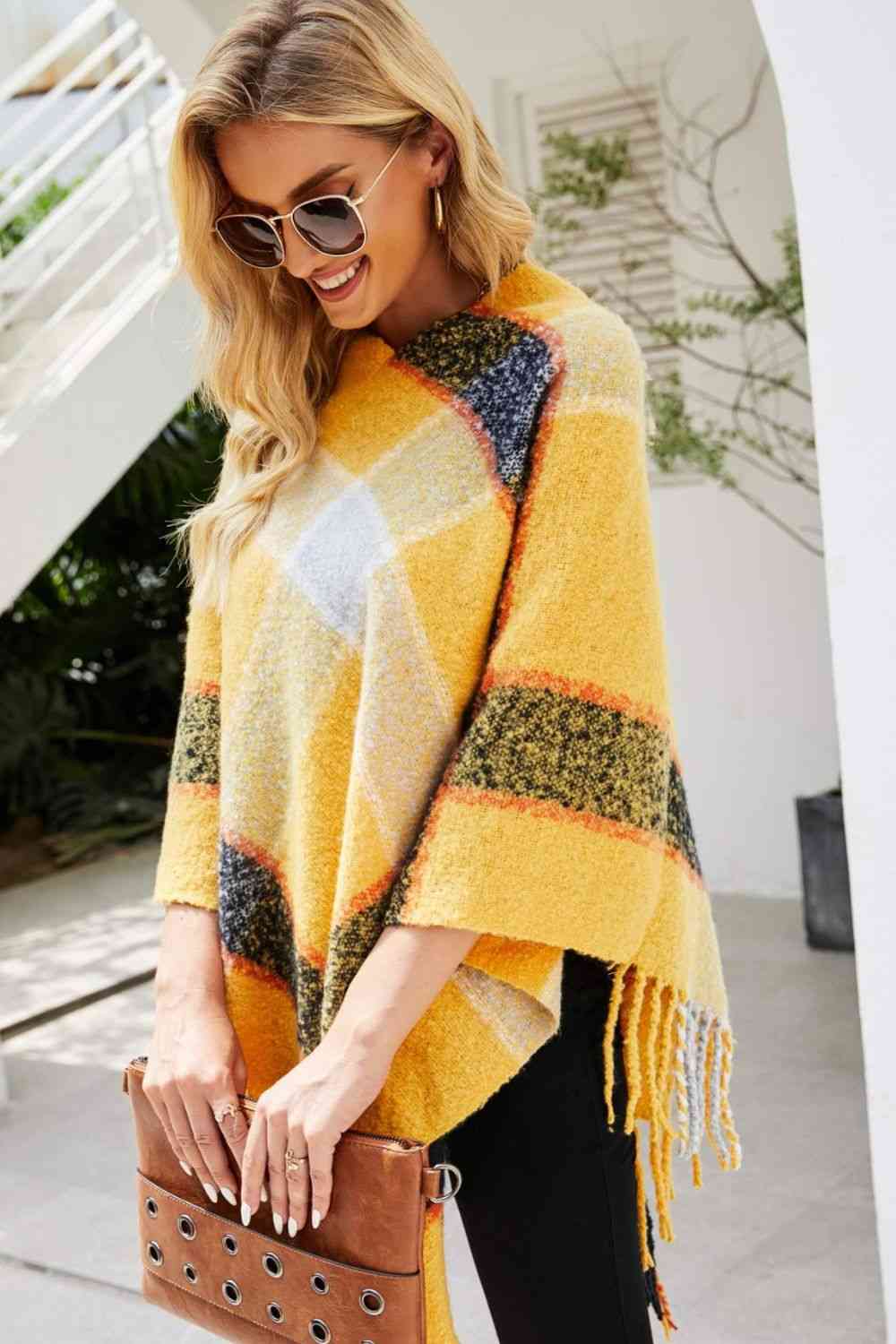 Major Plaid Poncho